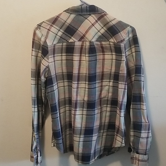 Maurices Blue, Pink and Red Long Sleeve Flannel - Picture 2 of 5